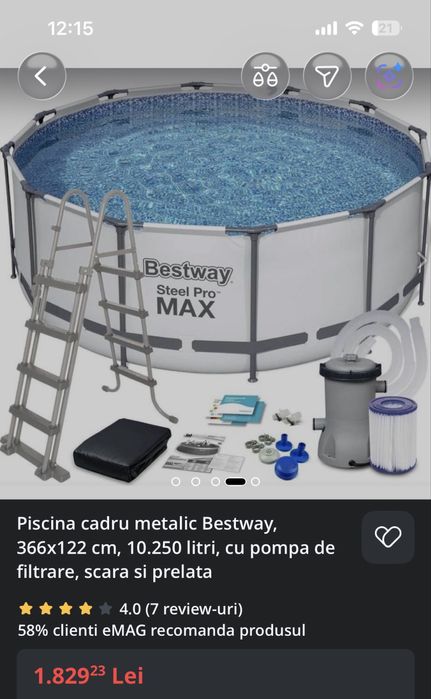 Piscină copii/familie, aproape nouă – ideală pentru curte, vară, joacă și relaxare