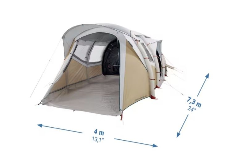 Палатка с надуваема конструкция quechua air seconds 6.3 f&b