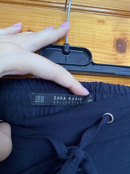 Pantaloni sport-elegant la dunga, bleumarin, albastru închis-negru, Zara, marimea XS