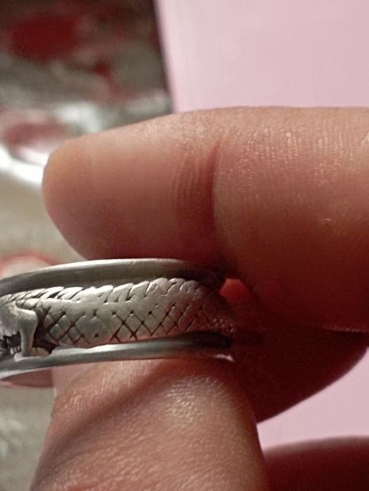 Inel din argint 925 -Dragon rotativ- lucrat manual