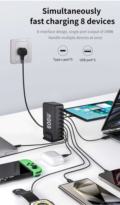 Професионална зарядна станция 600W GaN3 за работилница , офис и дома