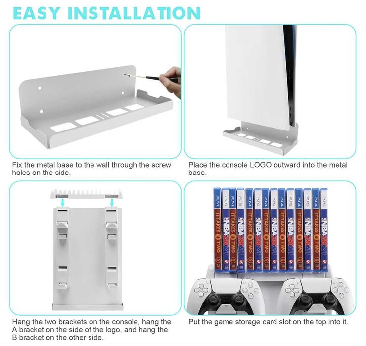 Suport de perete pentru console si accesorii PS5