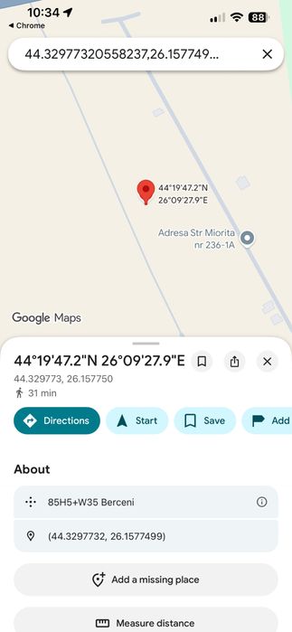 Teren comuna berceni