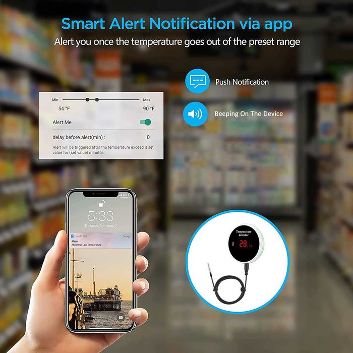 Интелигентен термометър с WiFi температурен сензор