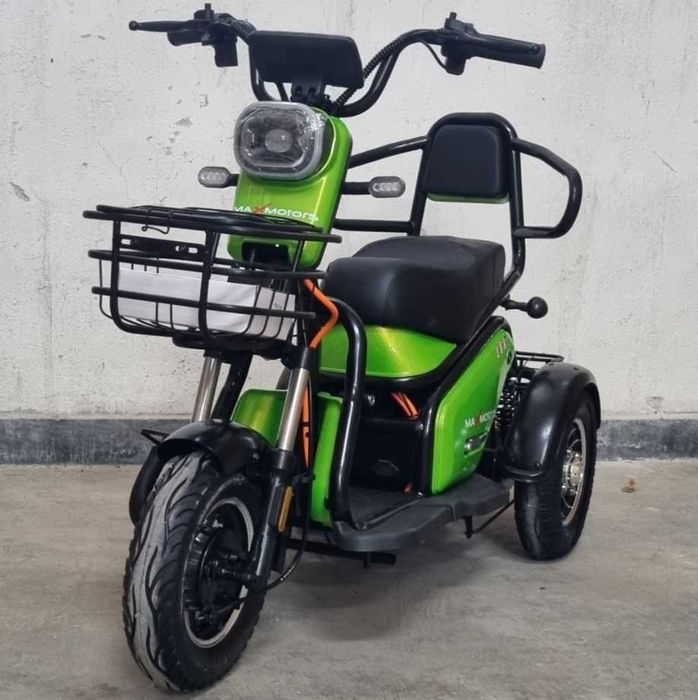 Двуместна електрическа триколка MaxMotors Pudding 1800W-48V-20Ah-GREEN