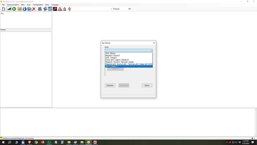 Interfata vLinker FS cu licenta Renolink v2.14 database 2024 + ddt4all