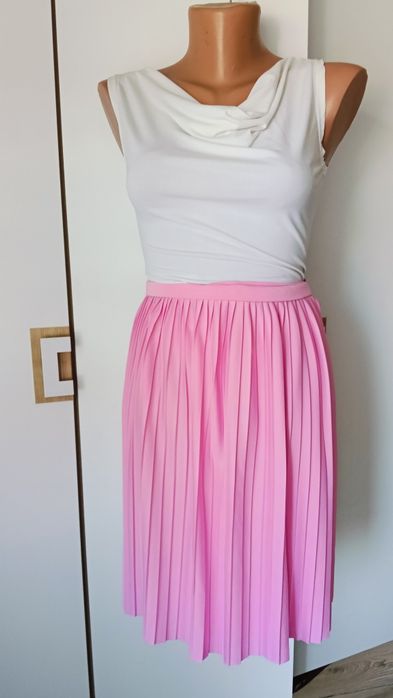 Fustă roz baby plisată OVS – talie elastică, midi M/L