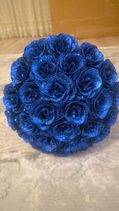 Buchet trandafiri satin albastrii