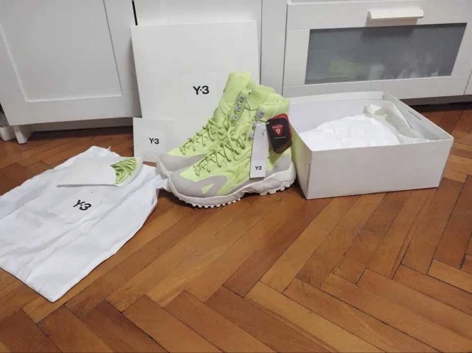 Y-3 Adidasi ghete Notoma semi Frozen yellow/ Off White-43 1/3
