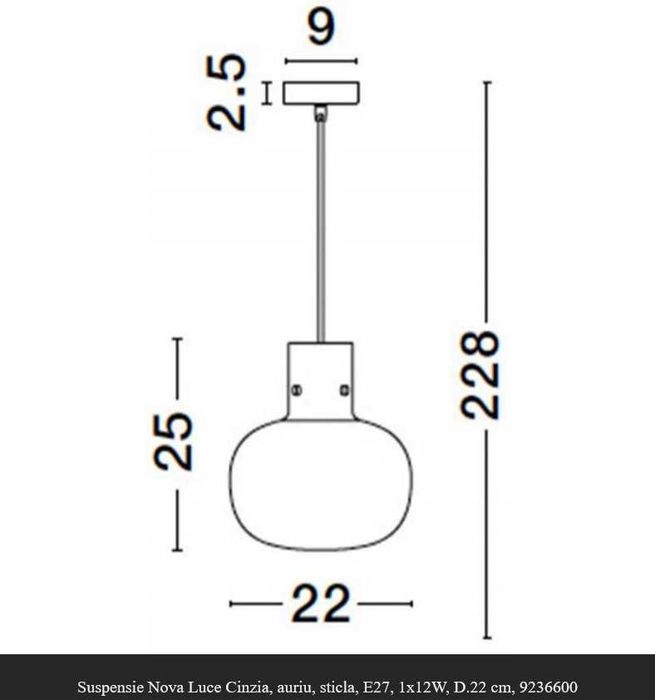 Lampa tip Suspensie Nova Luce Cinzia