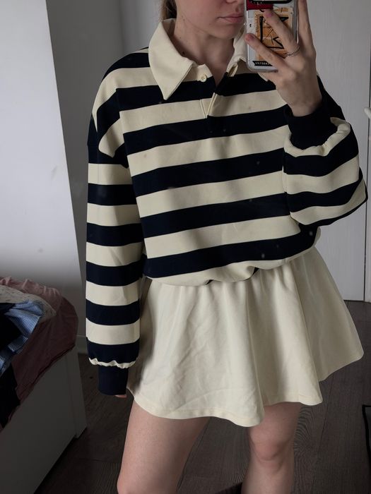 Rochie polo cu dungi + pantaloni scurți integrați