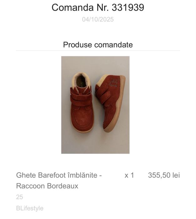 Vand ghete barefoot copii BLifestyle marimea 25