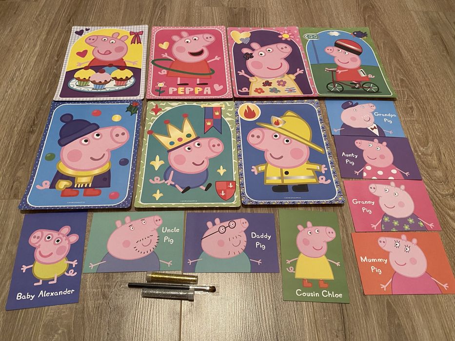 Набор песочных картин Свинка Пеппа, песочные фрезки аппликации