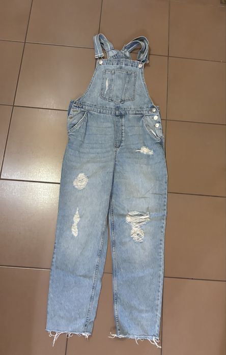Salopeta denim pantaloni lungi