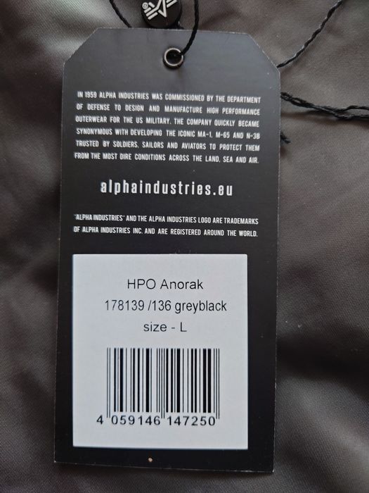 Анорак Alpha Industries, размер L