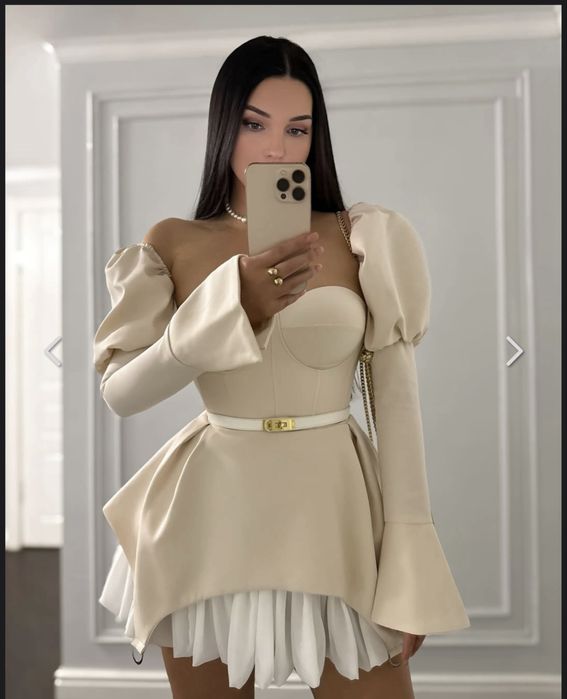 Rochie crem eleganta