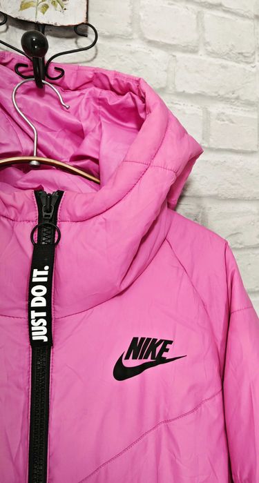 NIKE Оригинално дамско розово яке с качулка размер S