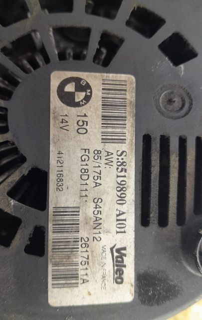 Alternator 8519890 1.6 2.0d n47d20c BMW Seria 1 F20/F21  [din 2011 pana  2015] seria
