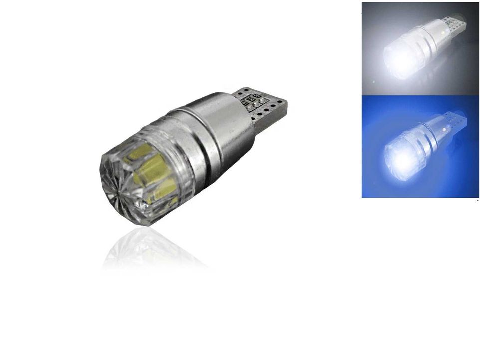 LED Лед Диоднa Крушкa За Габарит Т10 W5W 12V COB Canbus бяла или синя