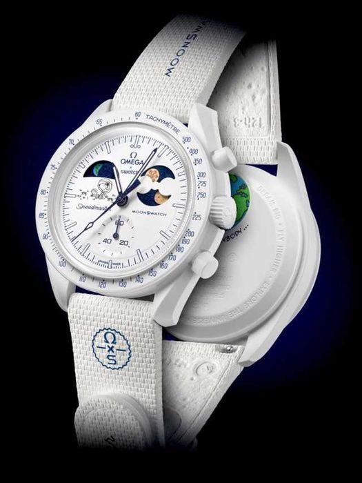 Ceas SWATCH X OMEGA Mission to Earthphase Moonshine Gold-COLD MOON !!