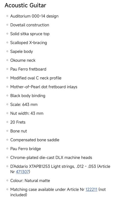 Фолк Китара HB CLA-16S  с К&К Pure Mini Pickup