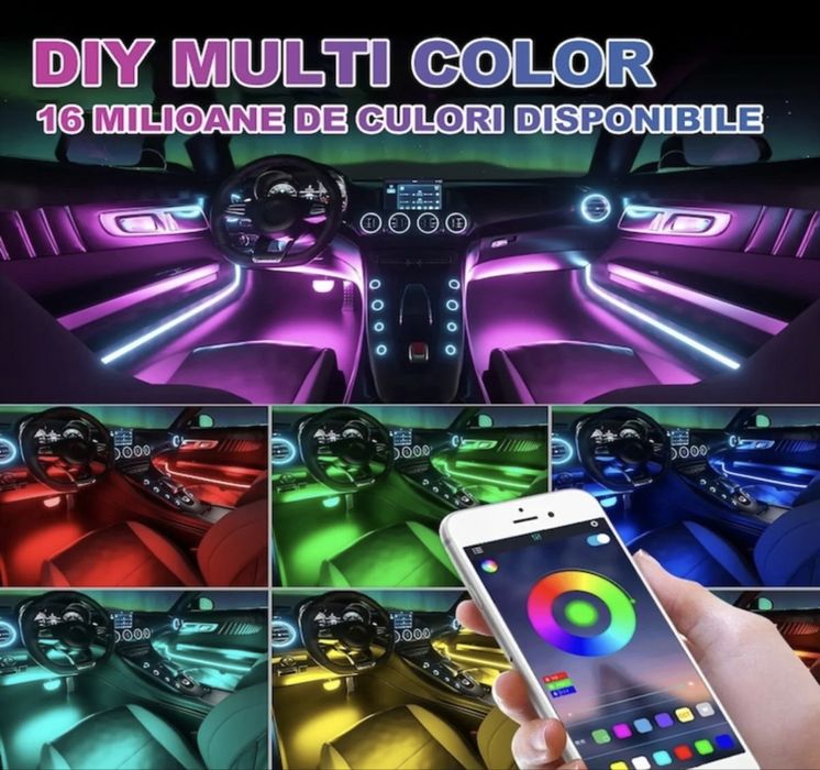 Kit lumini RGB ambientale auto