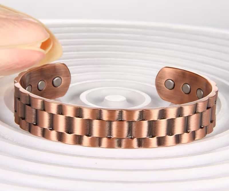 Brăţară din cupru pur cu 6 magneţi Gauss