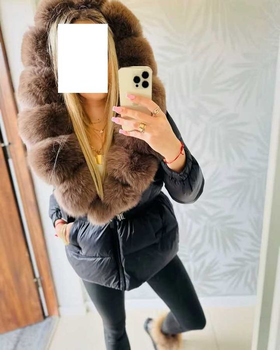 Дамско зимно яке естествен пух