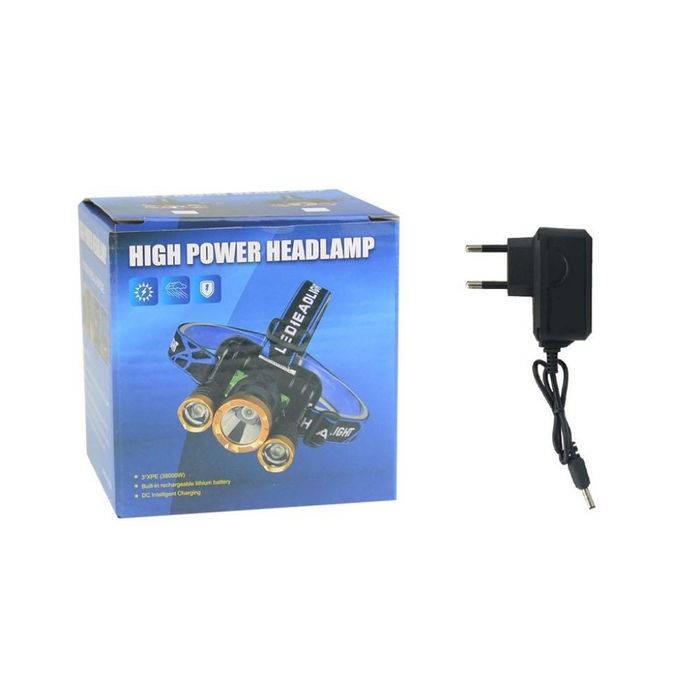 Фенер за глава с регулируема лента и вградена акумулаторна батерия