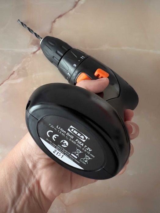 Șurubelniță / bormașină IKEA FIXA 7.2V Li-Ion – kit complet, ca nouă