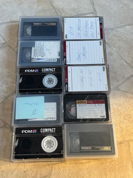 Lot 10 casete video format VHS-C