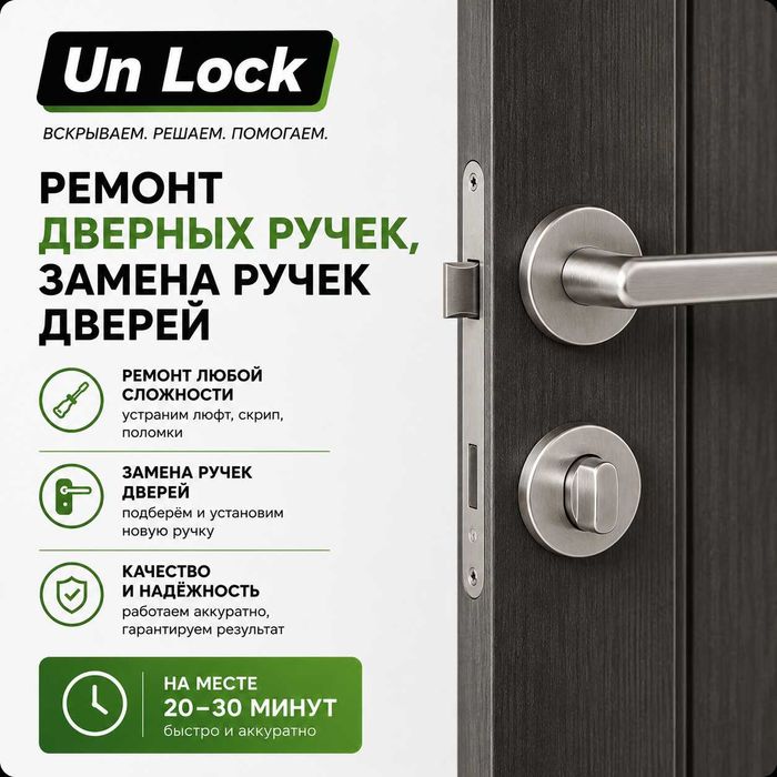 Ремонт дверных ручек, замена ручек дверей
