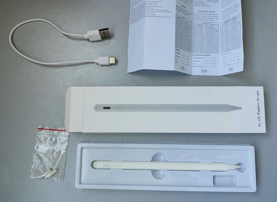 Stylus iPad in genul Apple Pencil - USB C, Palm rejection