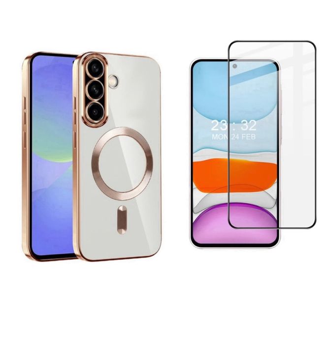 Samsung S23 FE S24 FE S25 FE Husa Magnetica + Folie Sticla Esd Clara