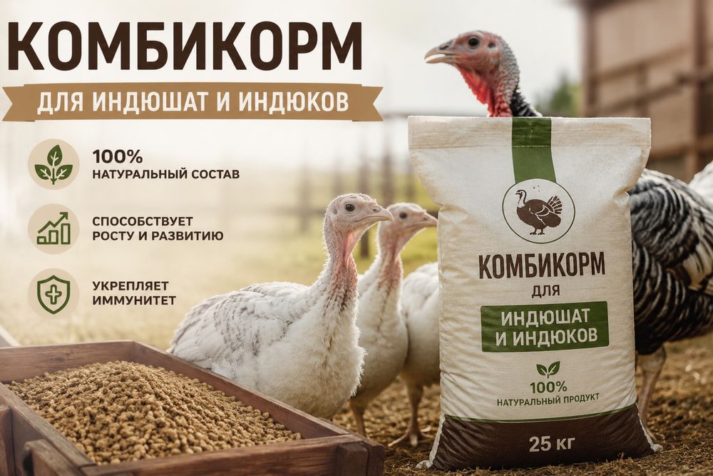 Комбикорм для индюшат, индюки