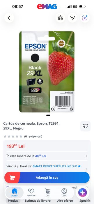 Cartus de cerneala, Epson, 29XL, Negru