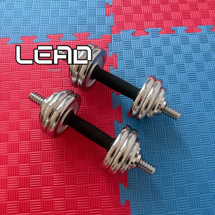 Gantel 15 kg Leadsport | Universal nabor | Uy va zal uchun