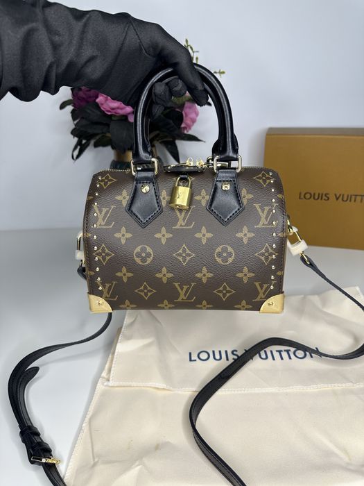 Geanta de lux Louis Vuitton speedy trunk 20 piele canvas cutie cadou30