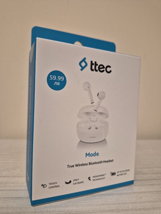 Безжични Bluetooth слушалки ttec - нови, запечатана кутия