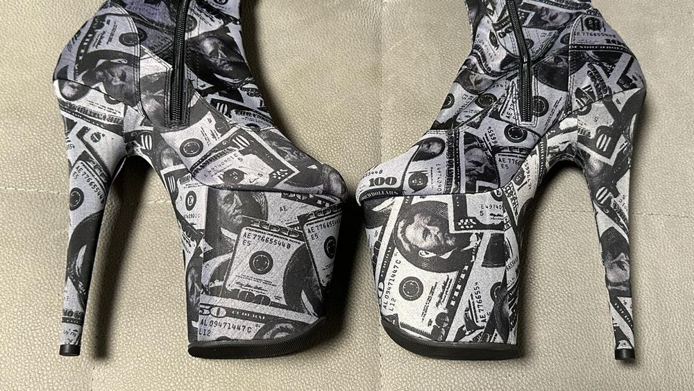 Ботфорты-стрипы Pleaser Flamingo тканевые