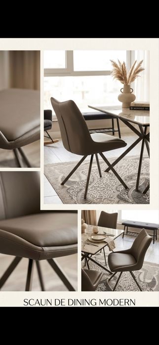 Masă dining extensibilă + 8 scaune – design modern, stare excelentă
