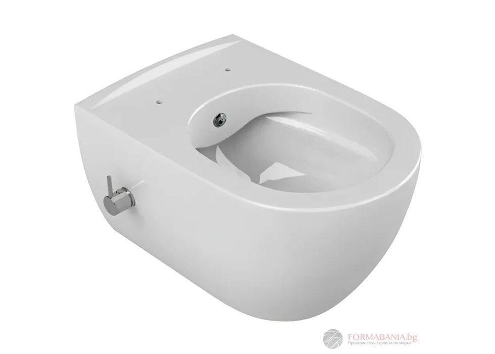 Промо! Конзолна тоалетна чиния City Rimless CeraStyle, с биде, без ръб