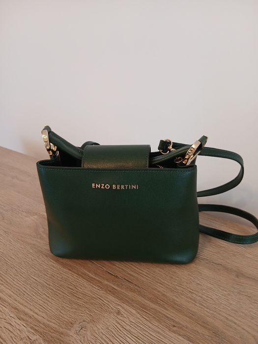 Geantă femei Enzo Bertini verde din piele
