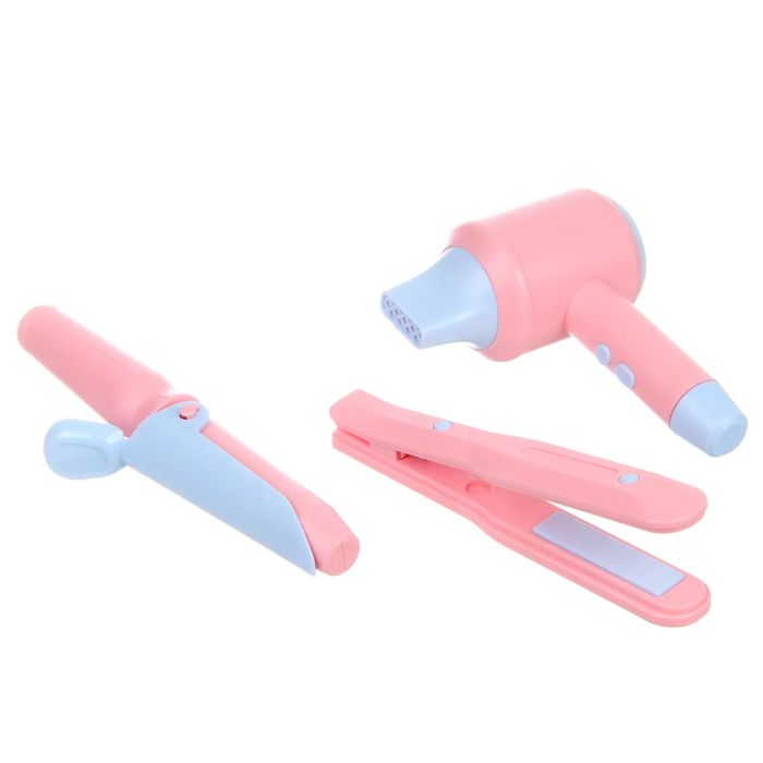 Детски Комплект за фризьорство сешоар, преса за коса и маши, 11 части