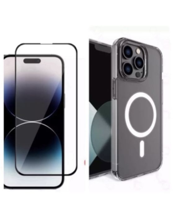 Husa Wireless Charge si Folie Sticla Iphone 14/15/16E/17/PRO/MAX/PLUS