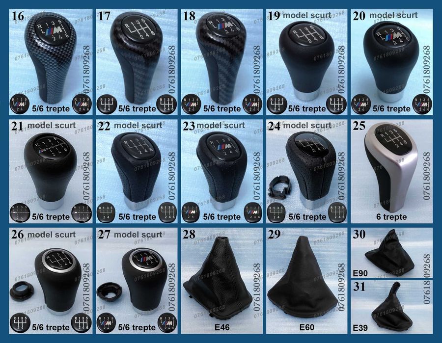 Nuca / maneta schimbator viteze BMW Seria 1 3 5 6 7 X1 X3 X5 cu 5 / 6T