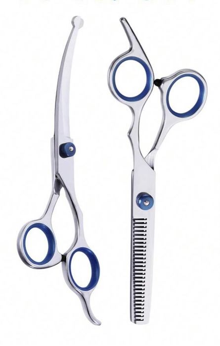 Извита ножица за подстригване на кучета (груминг )