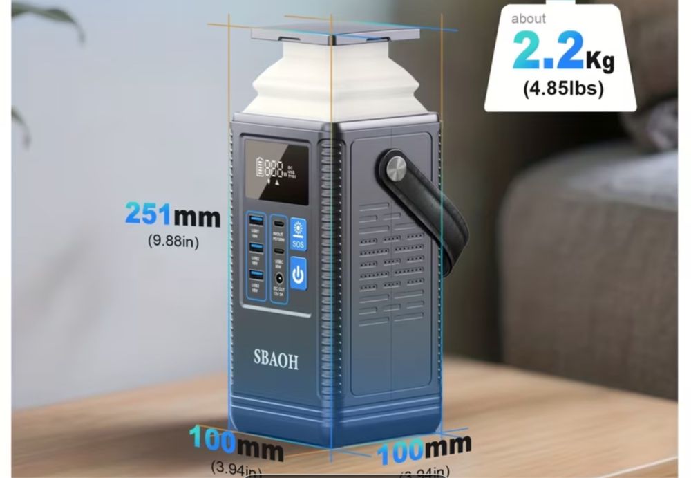 296Wh Батерия - Соларна зарядна станция / Power Bank SBAOH YC06 – 100W USB-C, 80000mAh