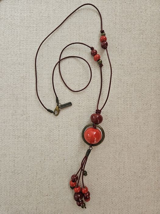 Дамско колие, бижу медальон, огърлица Мънисто