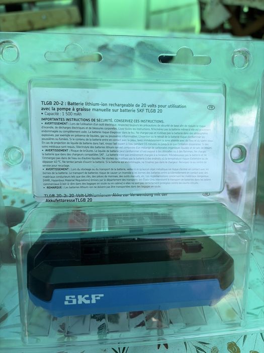 Baterie originală SKF TLGB 20-2, 20V Li-Ion, destinată pistolului de gresat SKF TLGB 20. Produs nou, în ambalaj original, nefolosit